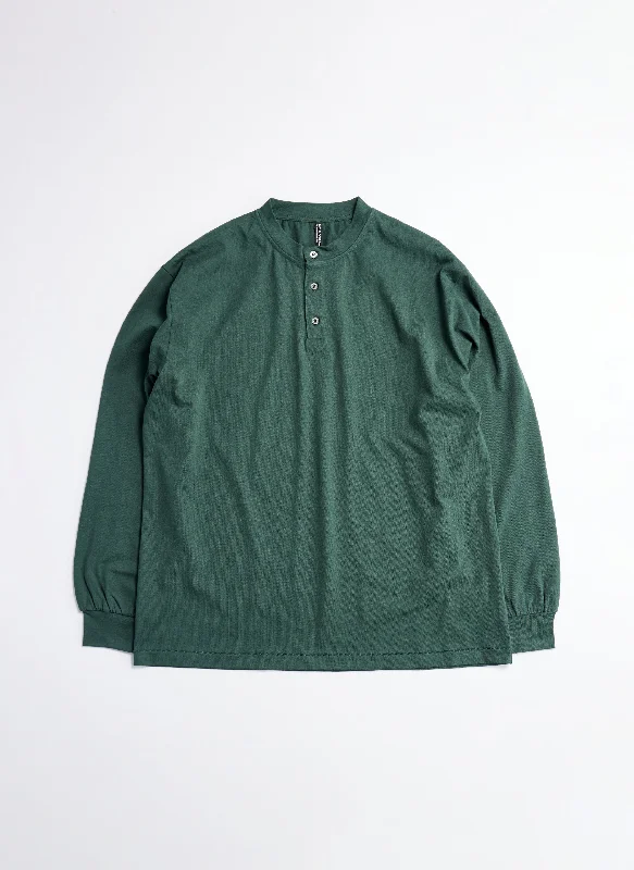 Hurry In 220G Cotton Single Jersey Henley Neck Long sleeve Top
