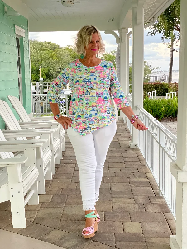 TIKI HUT ESCAPE ASYMMETRIC TOP