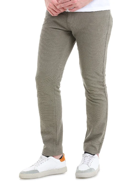 Low Prices Slim Fit 5 Pocket Low Waist /  Unpleated Cotton Casual Pants, Khaki D.