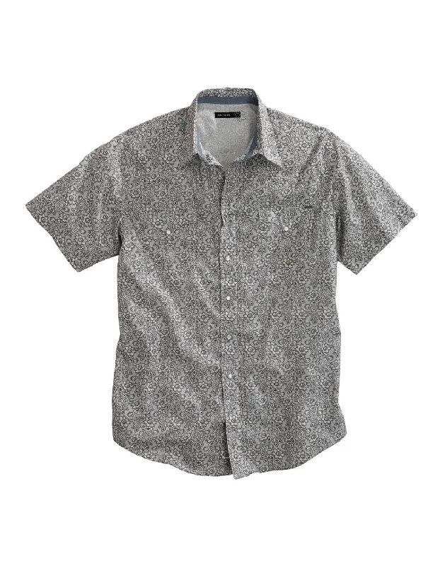 Weekend Bargains to Indulge In Tin Haul Mens Grey 100% Cotton Vintage Floral S/S Shirt
