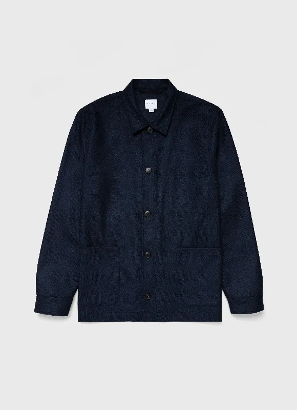 Weekend Extravaganza: Shop Now Men's Wool Twin Pocket Jacket in Light Navy Melange