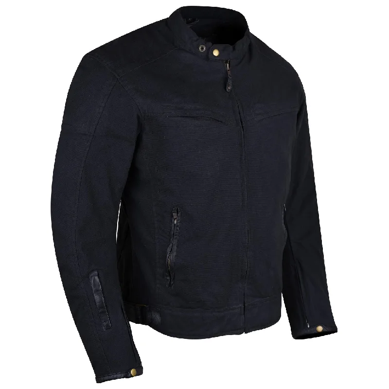 The Best Deal HMM1514B Enigma Men's Black Wax Cotton Scooter Jacket