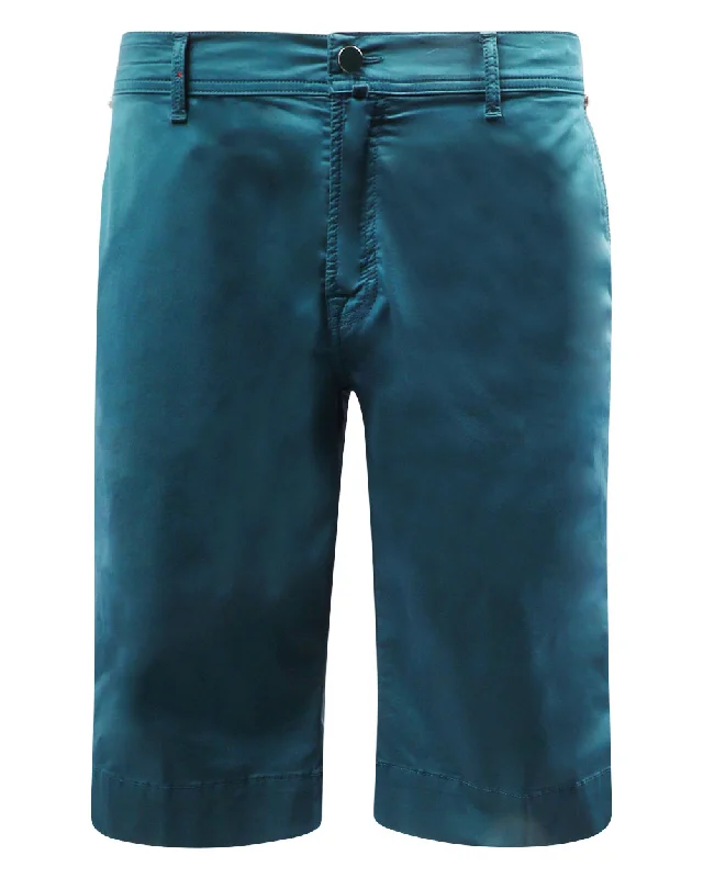 Weekend Specials to Cherish Bottle Green Cotton Shorts
