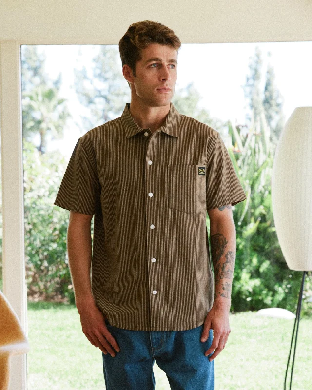 Limited Availability Dayshift Stripe II Short Sleeve Shirt - Bombay Brown