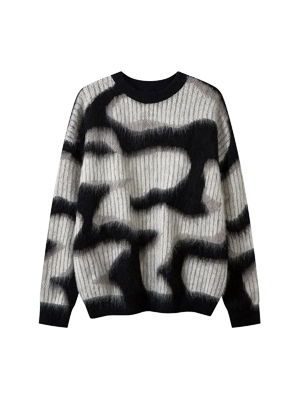 Fantastic Offers Thesupermade Abstract Mohair Crew Neck Sweater