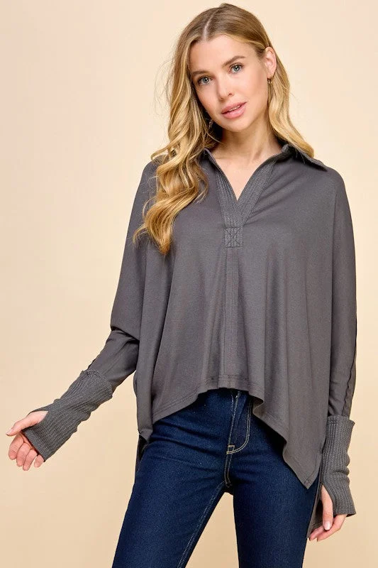 Tamera Textured Oversized Top