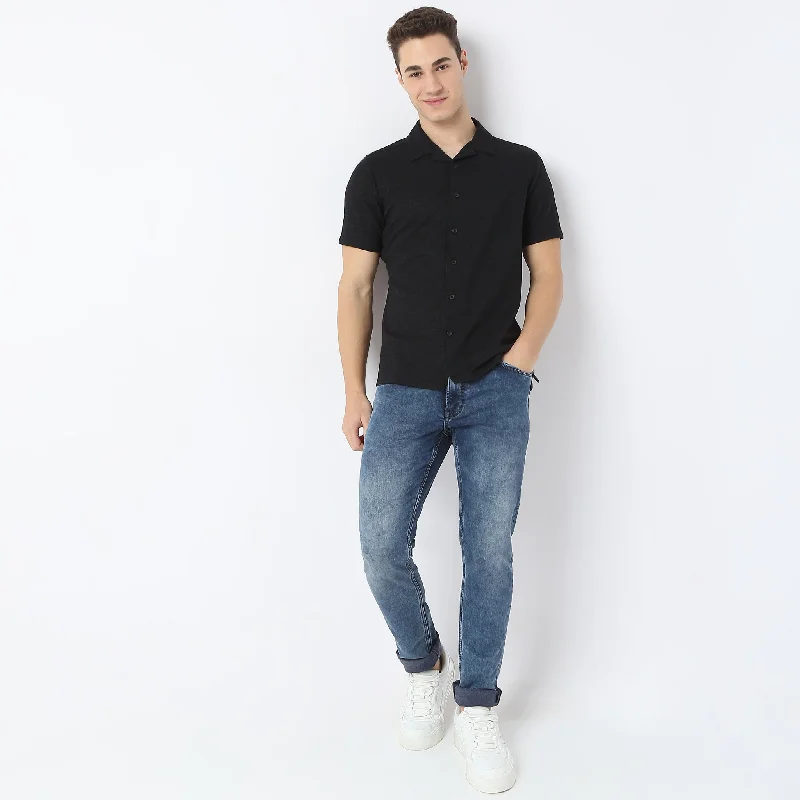 Unmissable Offer BAE™ Shirts with Blend of Luxury Lyocell - Cuban Collar - Regular Fit