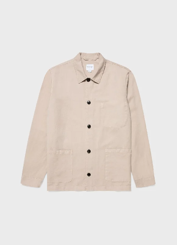 Price Buster Men's Cotton Linen Twin Pocket Jacket in Light Sand