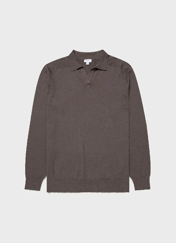 Special Discount Men's Sea Island Cashmere Polo Shirt in Cedar