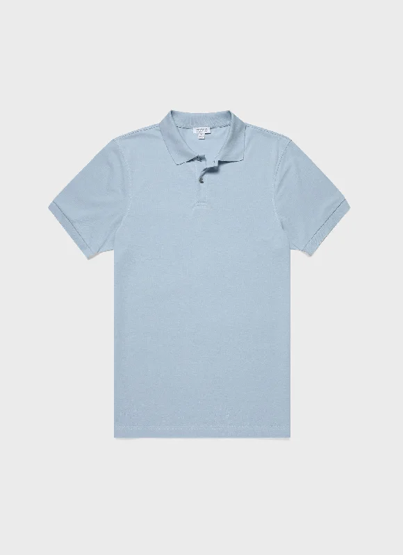 Weekend Savings Fiesta Men's Piqué Polo Shirt in Blue Mist