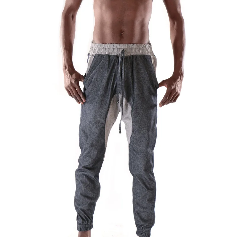 Epic Value Classic fashion harem trouser with grey and blue pattern