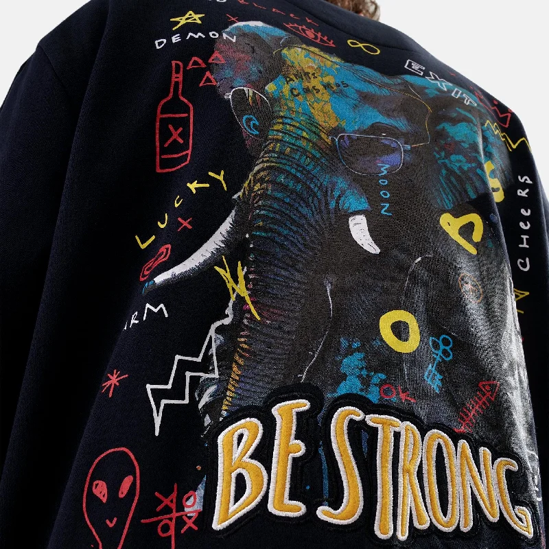 Can't Beat Be Strong Regular Fleece Sweatshirt in Navy