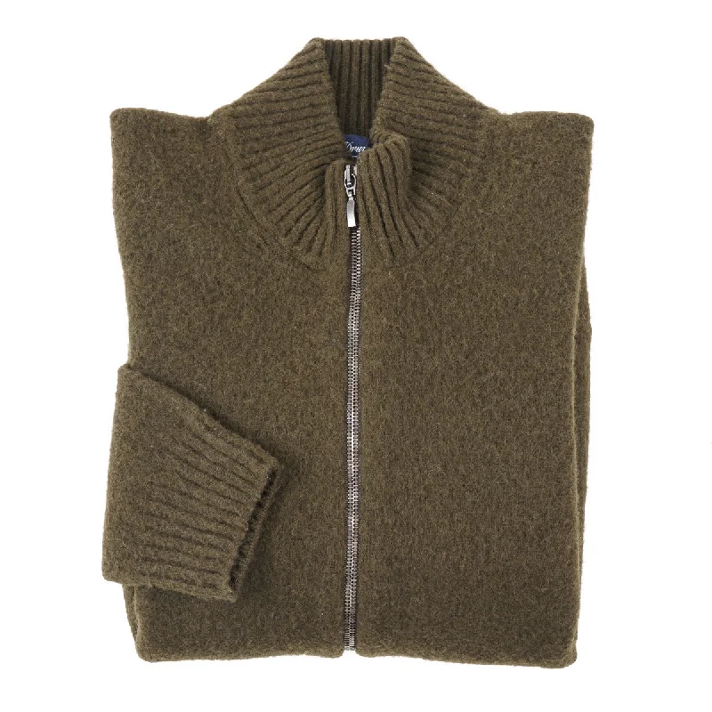 Weekend Savings Bonanza Drumohr Full-Zip Soft Lambswool Sweater