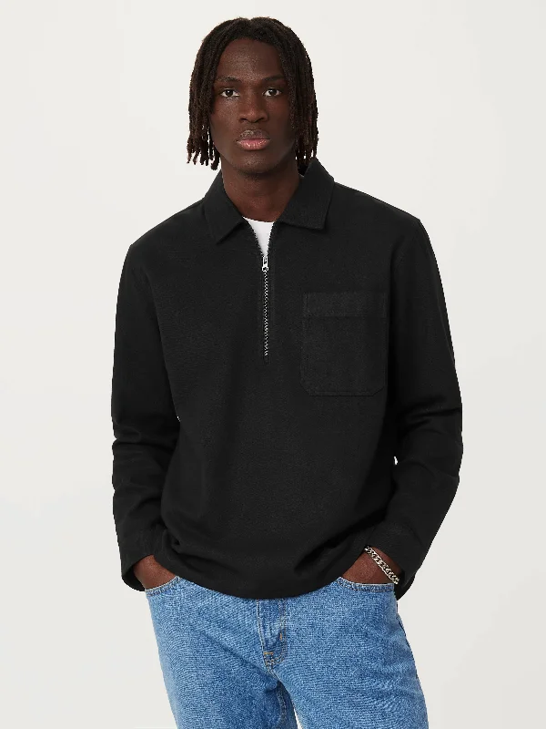 Discount Mania The Kapok Flannel Half Zip in Black