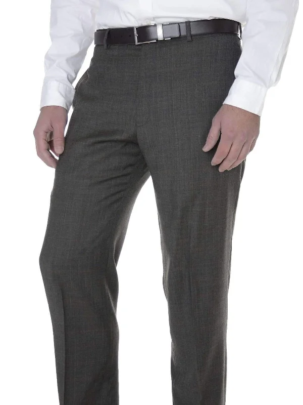 Early Access Tasso Elba Mens Olive Plaid Flat Front Wool Dress Pants
