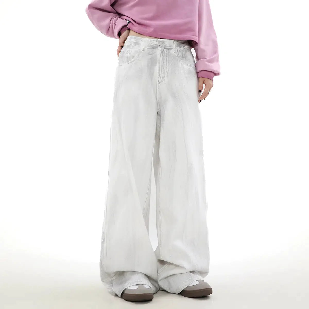 Clearance Sale Scattered Smudges Detail Jeans
