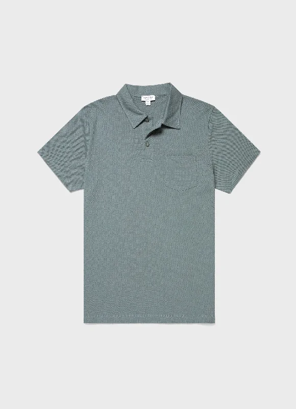 Act Fast Men's Riviera Polo Shirt in Smoke Green