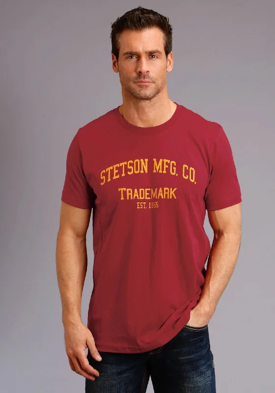 Can't Miss Stetson Unisex Red 100% Cotton MFG CO S/S T-Shirt