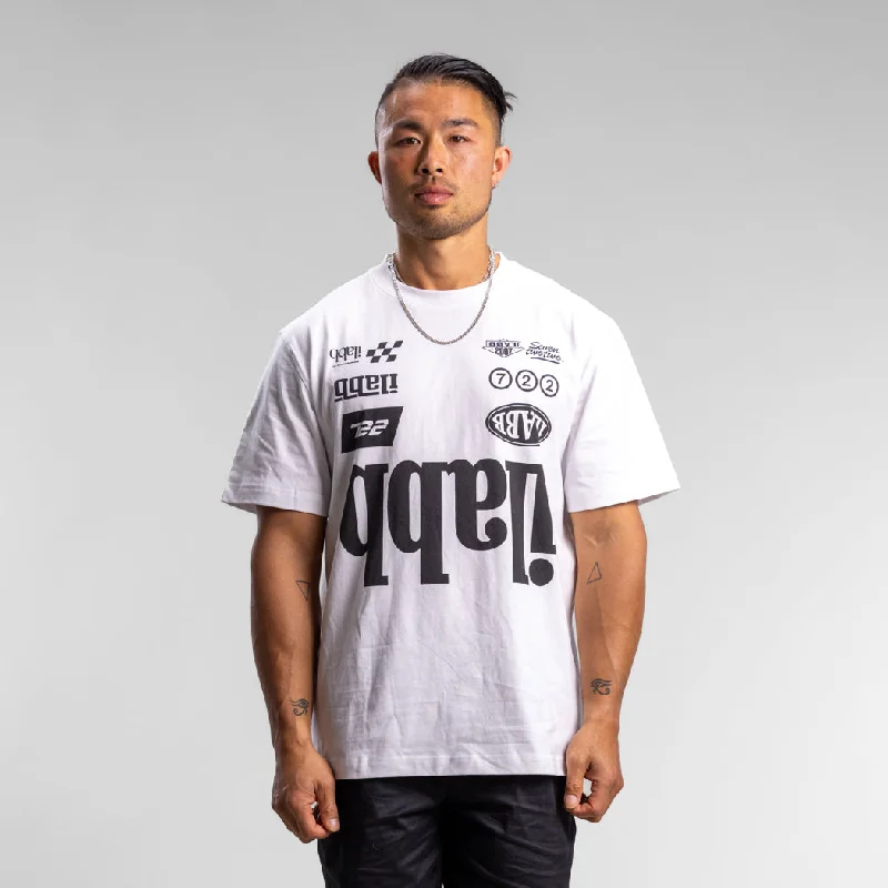 Deep Discounts Race 2.0 Block Tee Unisex WHITE