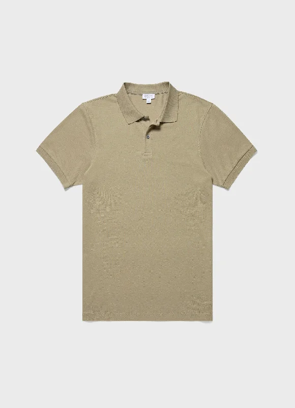 Great Deals Men's Piqué Polo Shirt in Pale Khaki