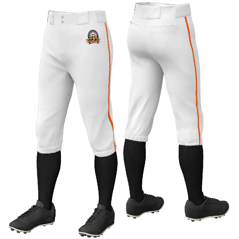 Weekend Bargains Galore Custom White Orange Classic Fit Stretch Practice Knickers Baseball Pants
