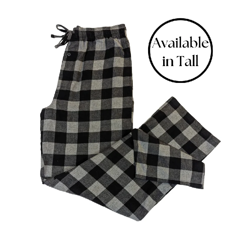 Price Rollback Mens Flannel Lounge Pant / Black & Grey /  Buffalo Check
