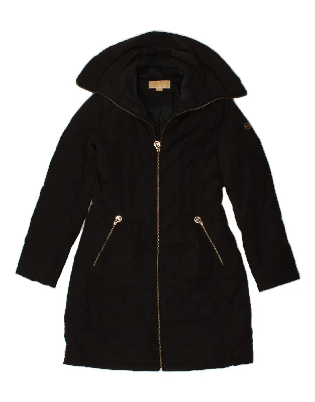 MICHAEL KORS Womens Padded Coat UK 10 Small Black Polyester