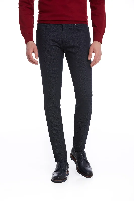 Special Discount Slim Fit Cotton Navy Casual Pants