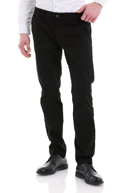 Weekend Offers That Excite Dynamic Fit Side Pocket High Waist Cotton Black Casual Pants