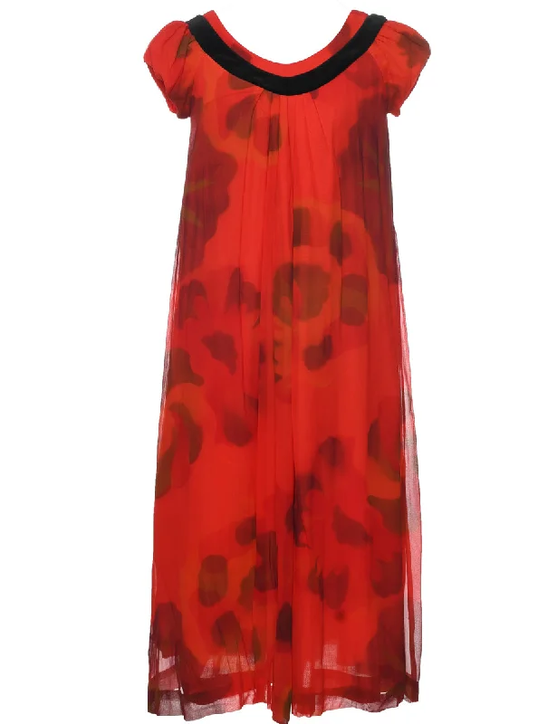 Epic Deals 1970s Animal Print Shift Dress - M