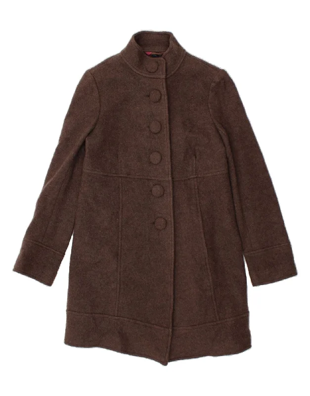 BODEN Womens Overcoat UK 12 Medium Brown Wool