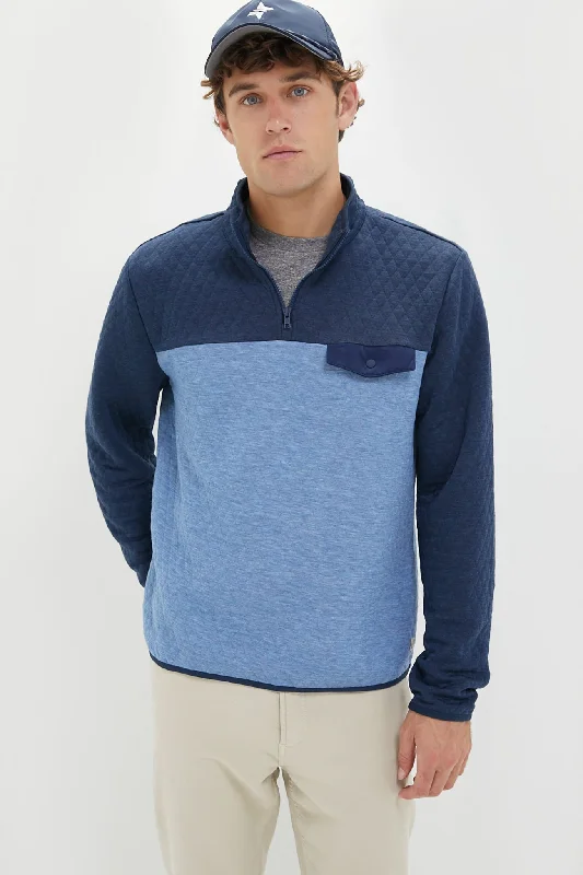 Weekend Offers That Sizzle Navy Mid Blue Colorblock Corbet Pullover