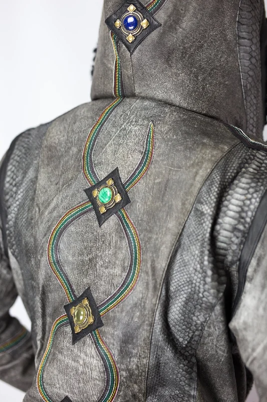 Limited Time Discount Rainbow Python Leather Jacket