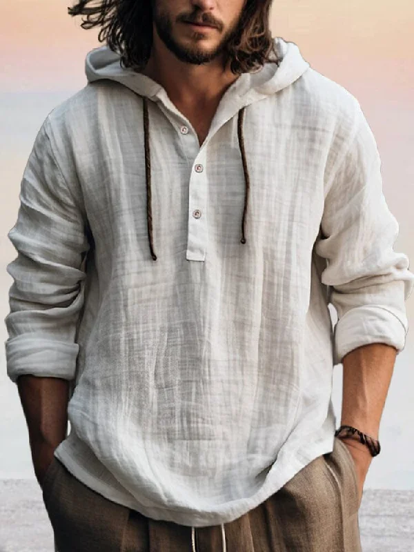 Inventory Reduction Cozy Cotton Linen Hoodie