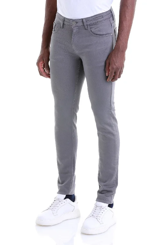 Fantastic Offers Slim Fit Low Waist Gray Cotton Casual Pants