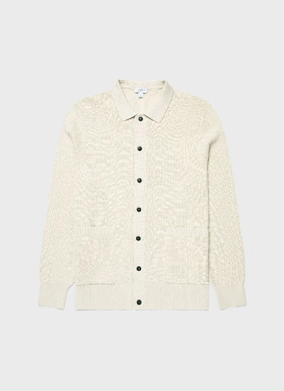 Weekend Discounts Worth Grabbing Men's Waffle Stitch Jacket in Ecru