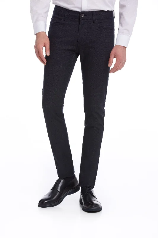Price Reduction Slim Fit 5 Pocket Low Waist Navy Casual Pants