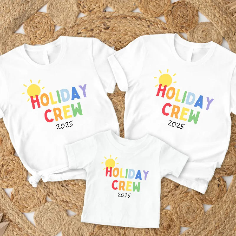 2025 Sunshine Holiday Crew Family Matching White T-Shirts