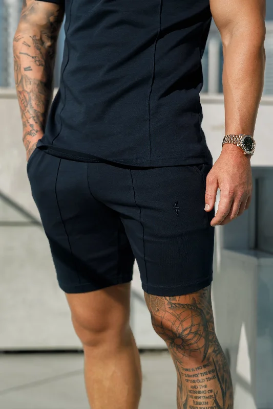 Can't Miss Father Sons Navy Elasticated Drawstring Pintuck Shorts - FSH1056
