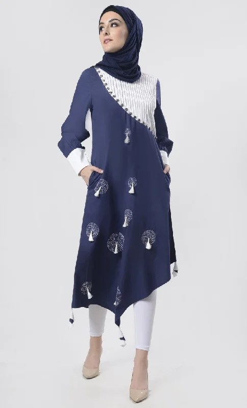 Superb Front Hand Work With Tassels Detailing Tunic