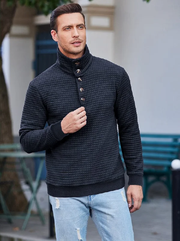 Great Deals Casual Quarter Collar Waffle Sweatshirt (US Only)