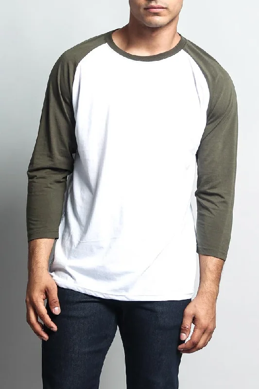 Don't Miss Men's Baseball T-Shirt (White/Olive)