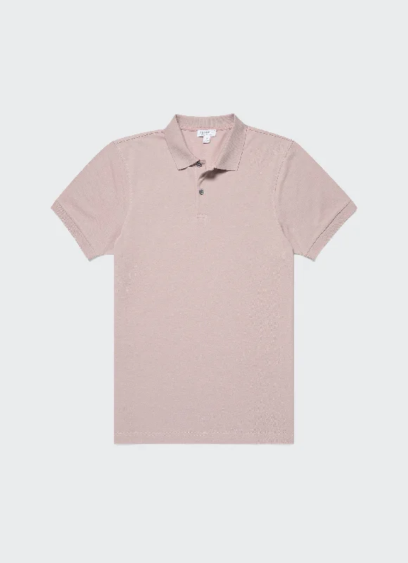 Year-End Sale Men's Piqué Polo Shirt in Pale Pink