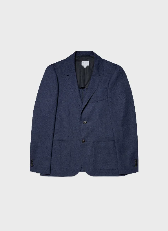 Clearance Sale Men's Wool Blazer in Blue Melange