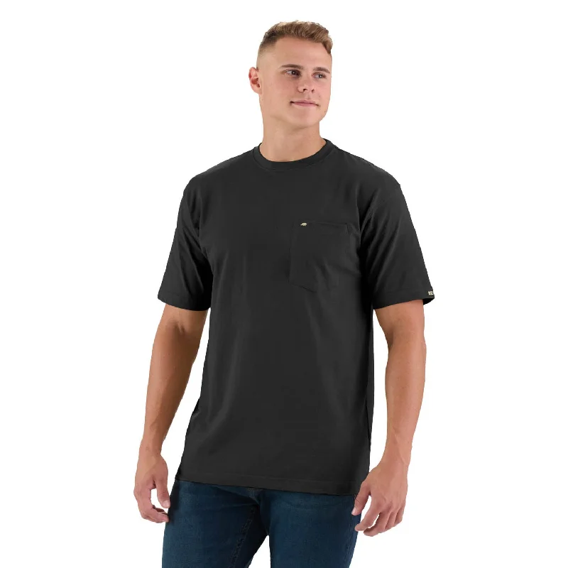 Crazy Deals Berne Mens Black 100% Cotton Heavyweight Pocket Tee S/S