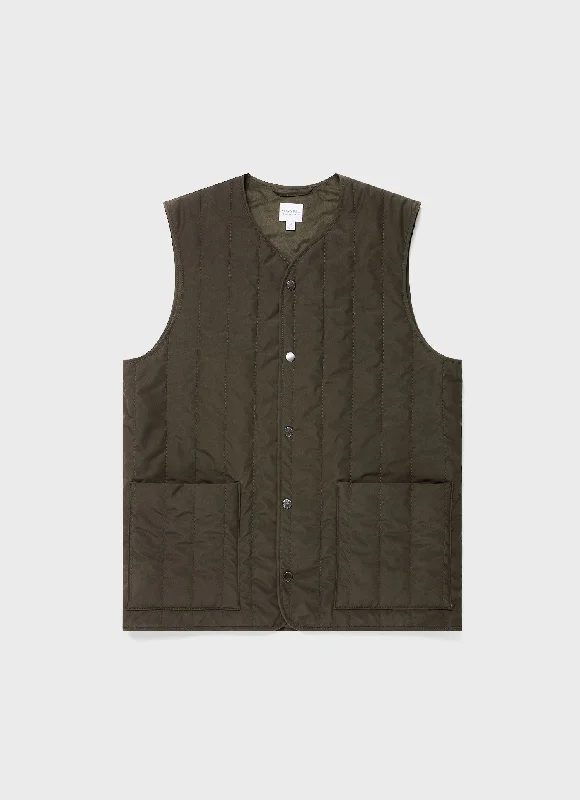 Closeout Deal Men's Quilted Liner Gilet in Dark Olive
