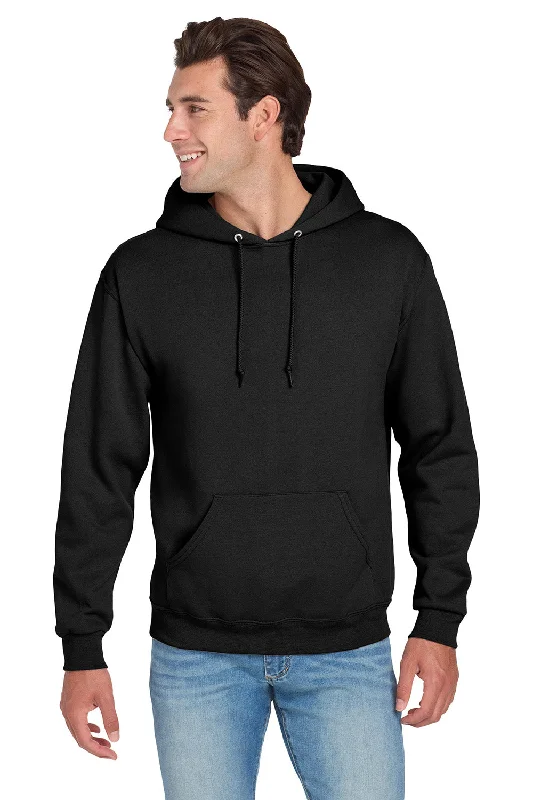 Year-End Sale Jerzees Mens NuBlend Pill Resistant Fleece Hooded Sweatshirt Hoodie w/ Pouch Pocket - Black
