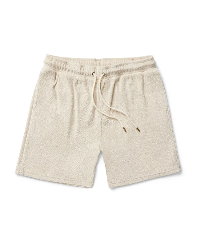 Price Cut The Gaucho Terry Cloth Shorts - Alabaster
