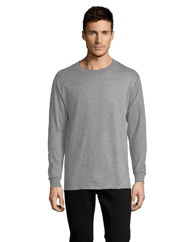 Price Slash Hanes ComfortSoft Cotton Long Sleeve T-Shirt | Oxford Gray