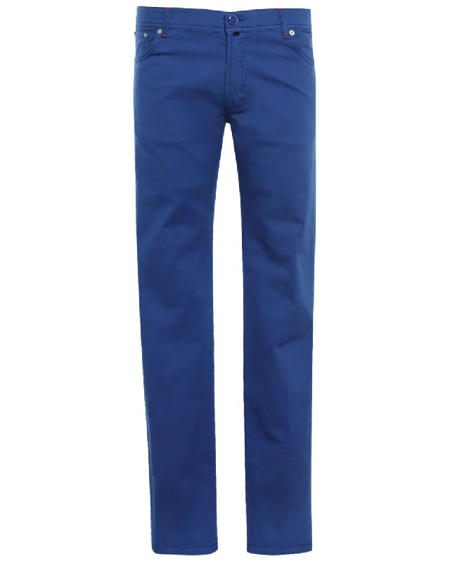 Special Offer High Blue Cotton Blend Slim Fit Chino Pant